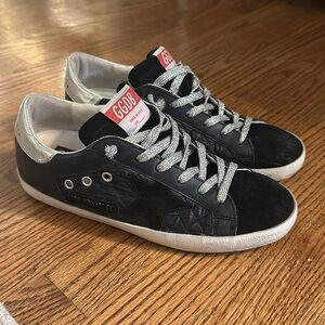 Golden Goose Size 39 Super Star Black Suede